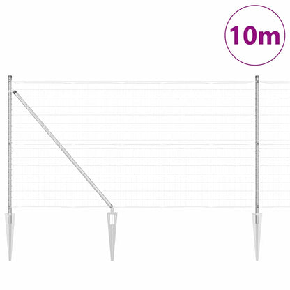 Zaun mit Pfosten Silber 1.4 x 10 m Stahl