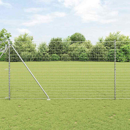 Zaun mit Pfosten Silber 1.6 x 10 m Stahl