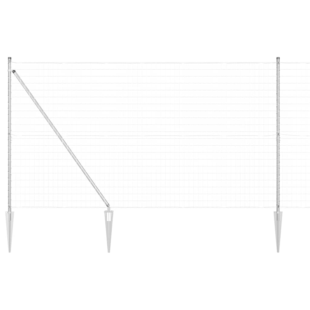 Zaun mit Pfosten Silber 1.6 x 10 m Stahl