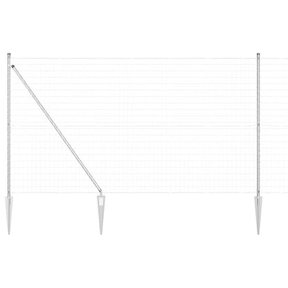 Zaun mit Pfosten Silber 1.6 x 10 m Stahl