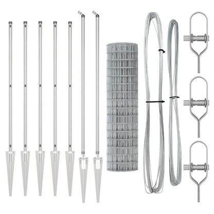 Zaun mit Pfosten Silber 1.2 x 10 m Stahl
