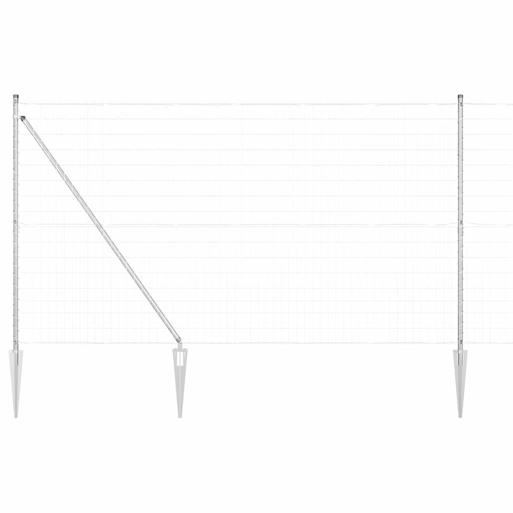 Zaun mit Pfosten Silber 1.6 x 10 m Stahl