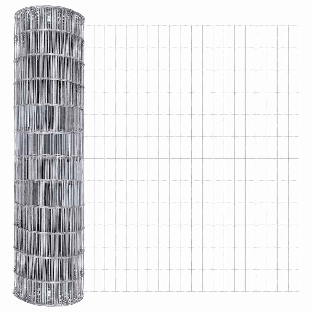 Zaun mit Pfosten Silber 1.6 x 10 m Stahl