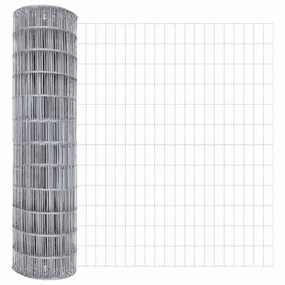 Zaun mit Pfosten Silber 1.6 x 10 m Stahl
