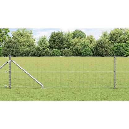 Zaun mit Pfosten Silber 0.8 x 10 m Stahl