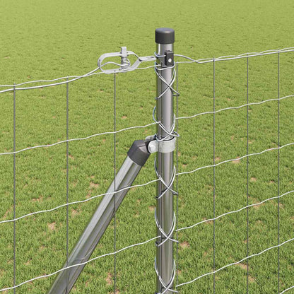 Zaun mit Pfosten Silber 1,5 x 10 m Stahl