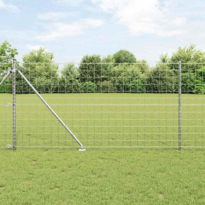 Zaun mit Pfosten Silber 1.2 x 10 m Stahl