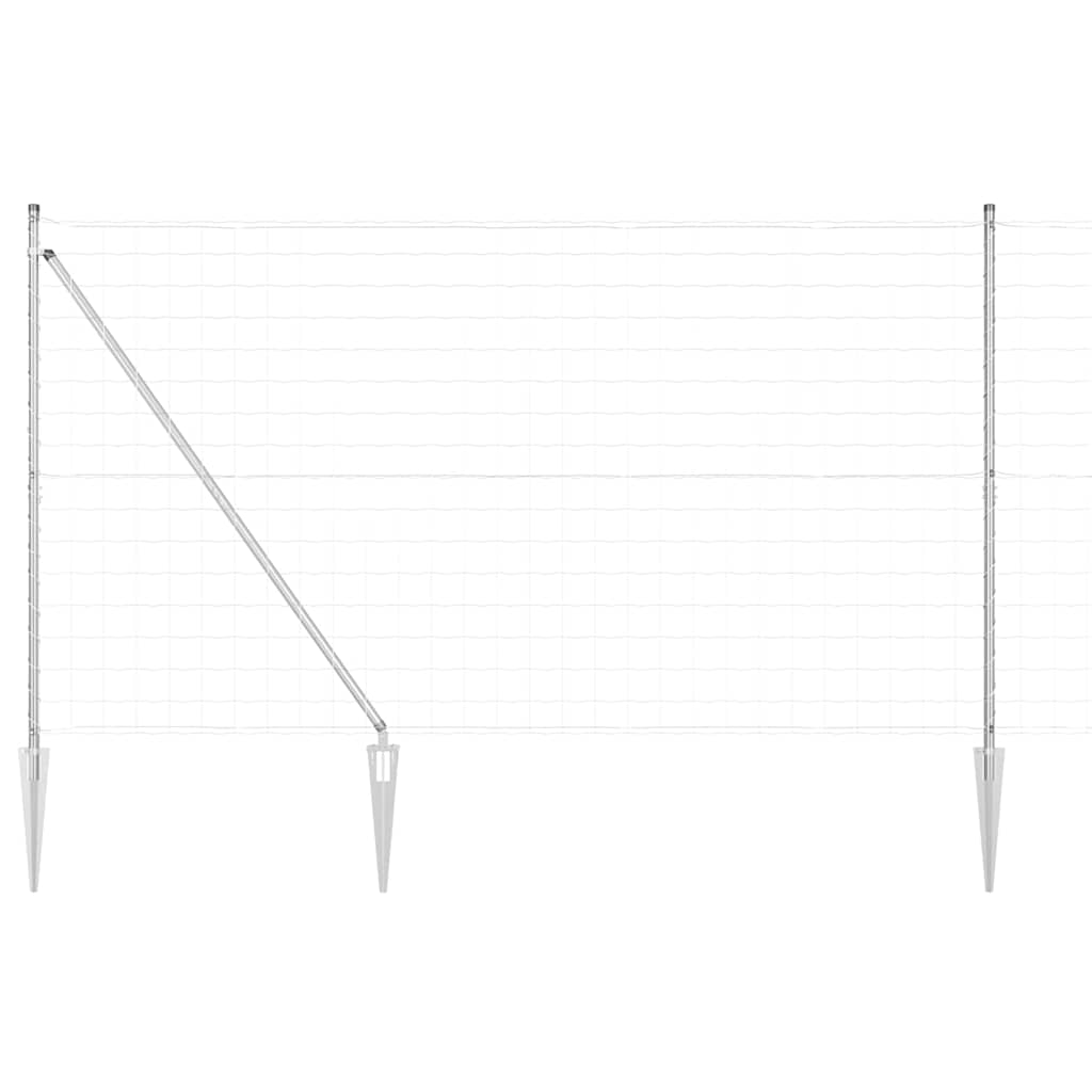 Zaun mit Pfosten Silber 1.5 x 10 m Stahl