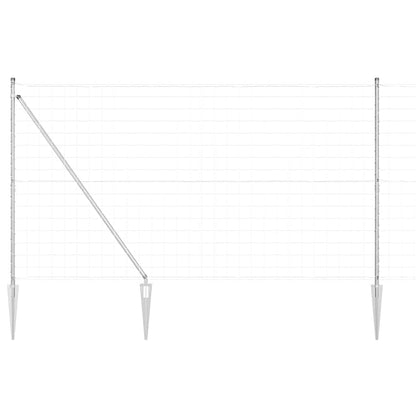 Zaun mit Pfosten Silber 1.5 x 10 m Stahl
