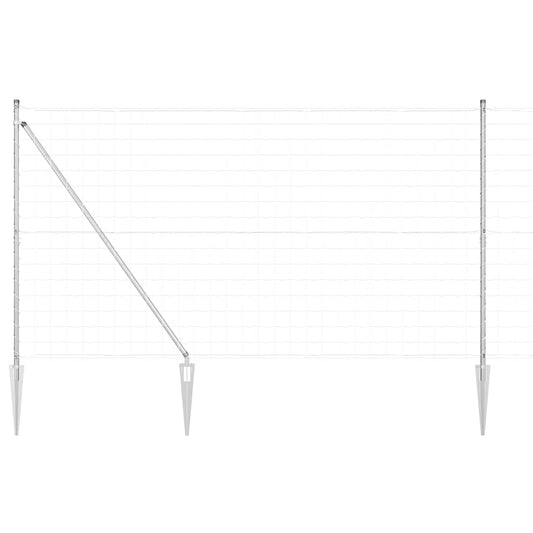 Zaun mit Pfosten Silber 1.5 x 10 m Stahl