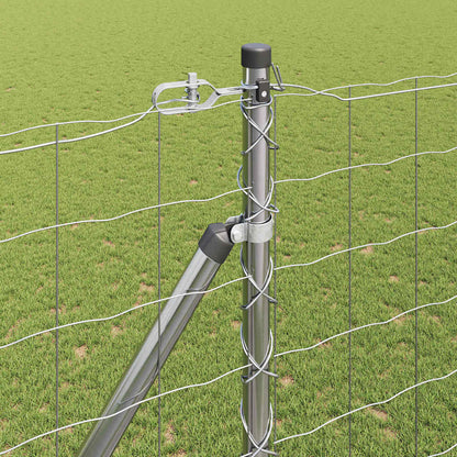 Zaun mit Pfosten Silber 1,6 x 10 m Stahl