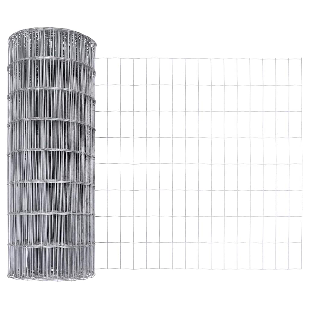 Zaun mit Pfosten Silber 0.6 x 50 m Stahl