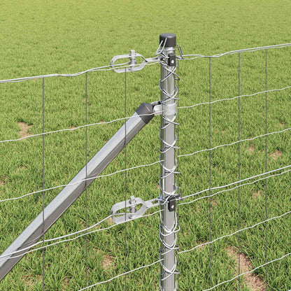 Zaun mit Pfosten Silber 0.4 x 50 m Stahl