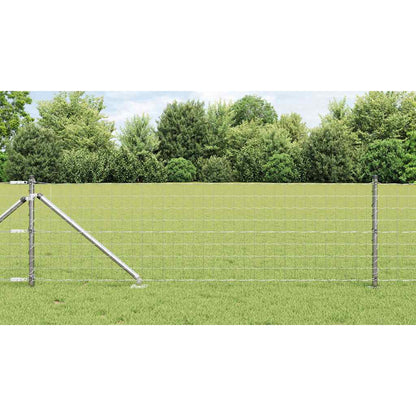 Zaun mit Pfosten Silber 0,4 x 10 m Stahl