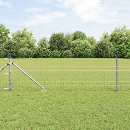 Zaun mit Pfosten Silber 0,4 x 10 m Stahl