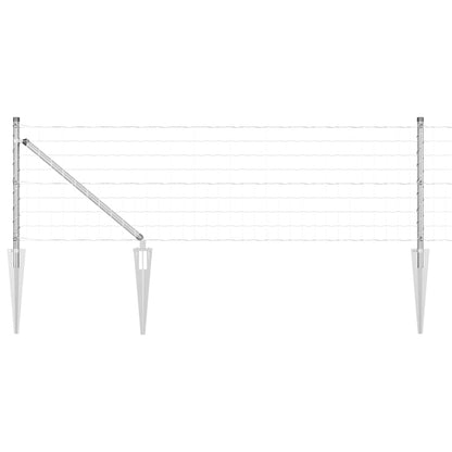 Zaun mit Pfosten Silber 0,4 x 10 m Stahl