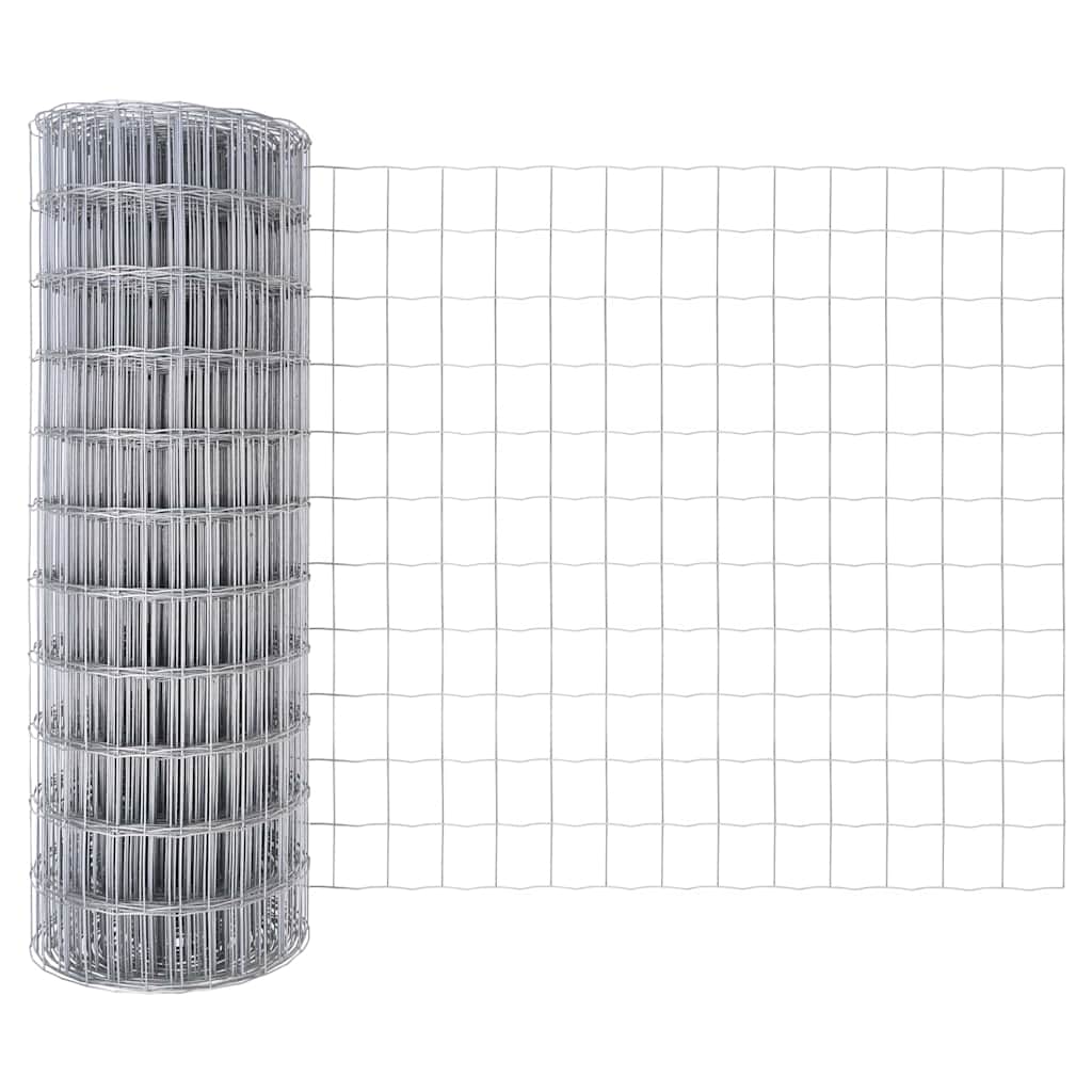 Zaun mit Pfosten Silber 0,4 x 10 m Stahl