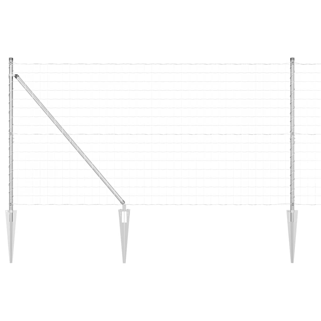 Zaun mit Pfosten Silber 1.4 x 10 m Stahl