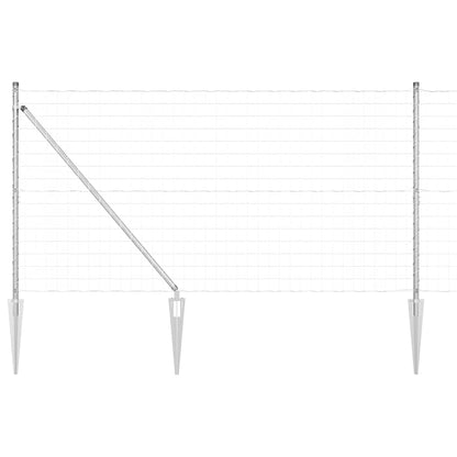 Zaun mit Pfosten Silber 1.4 x 10 m Stahl