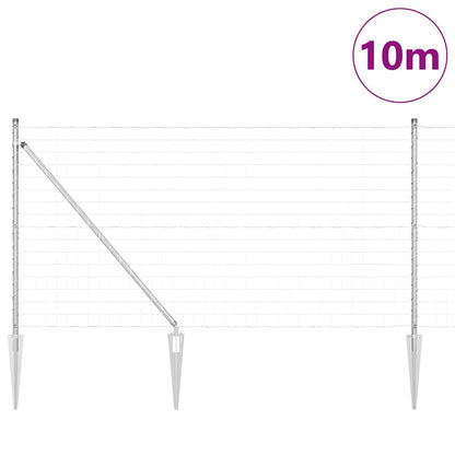 Zaun mit Pfosten Silber 1.4 x 10 m Stahl