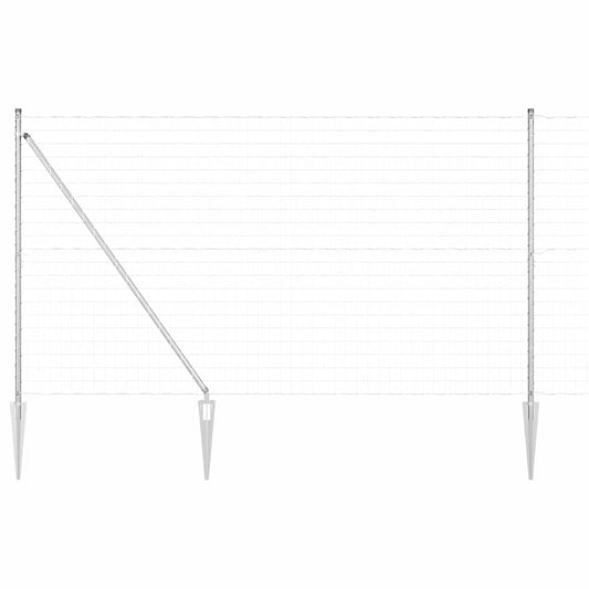 Zaun mit Pfosten Silber 1.5 x 10 m Stahl