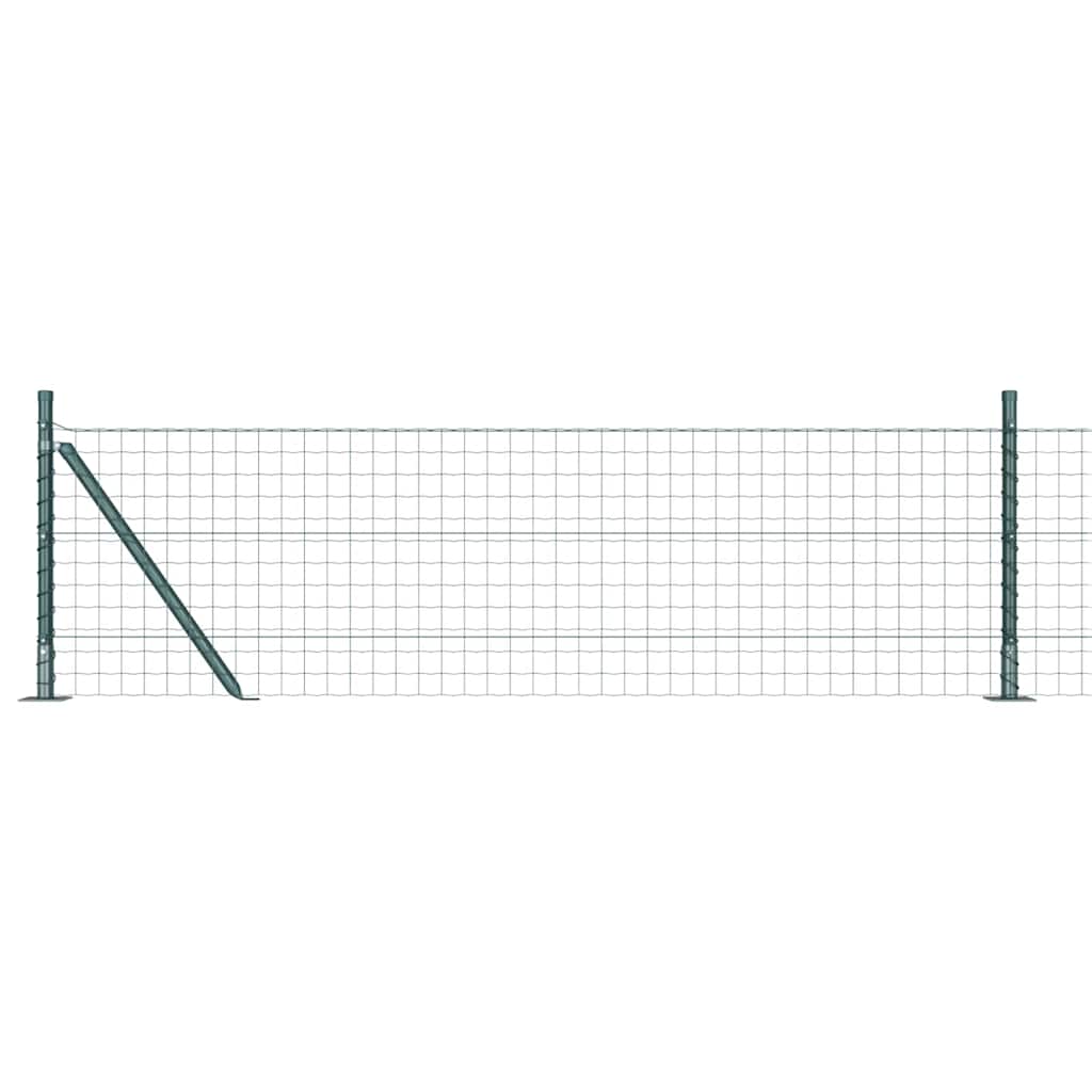 Zaun mit Pfosten Grün 0,4 x 10 m Stahl