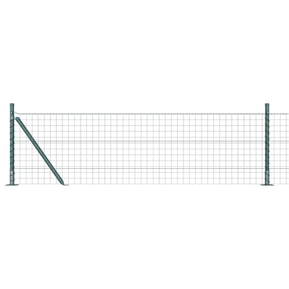 Zaun mit Pfosten Grün 0,6 x 10 m Stahl