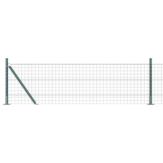 Zaun mit Pfosten Grün 0,6 x 10 m Stahl