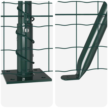 Zaun mit Pfosten Grün 1.5 x 10 m Stahl