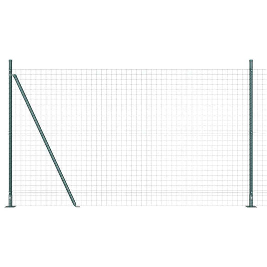 Zaun mit Pfosten Grün 1.5 x 10 m Stahl