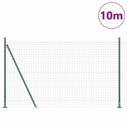 Zaun mit Pfosten Grün 1.5 x 10 m Stahl