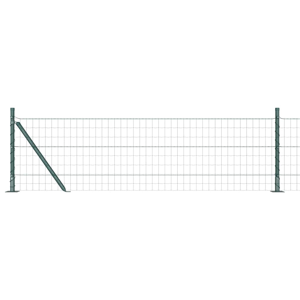 Zaun mit Pfosten Grün 0,4 x 10 m Stahl