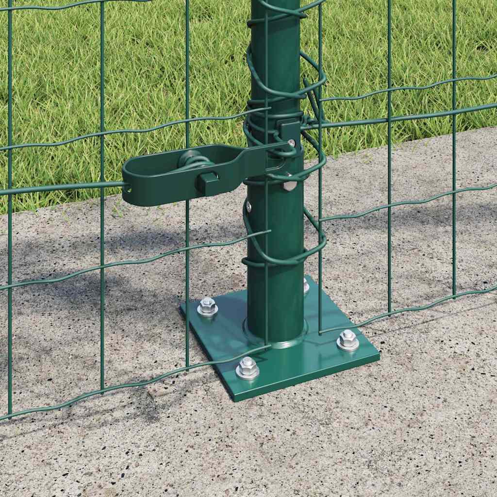 Zaun mit Pfosten Grün 1 x 10 m Stahl