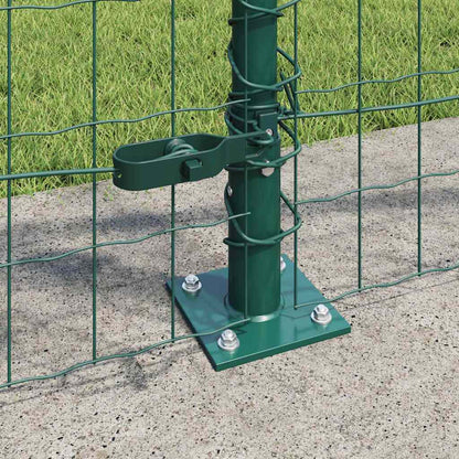 Zaun mit Pfosten Grün 1 x 10 m Stahl