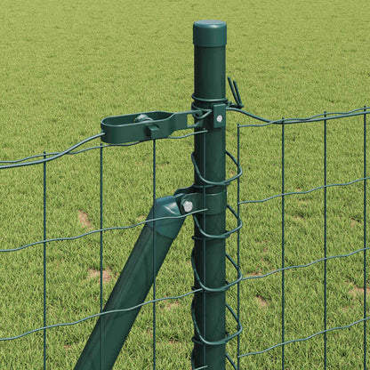 Zaun mit Pfosten Grün 1 x 10 m Stahl