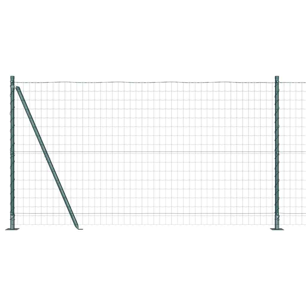 Zaun mit Pfosten Grün 1.2 x 10 m Stahl