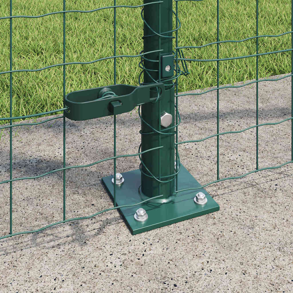 Zaun mit Pfosten Grün 1,4 x 10 m Stahl