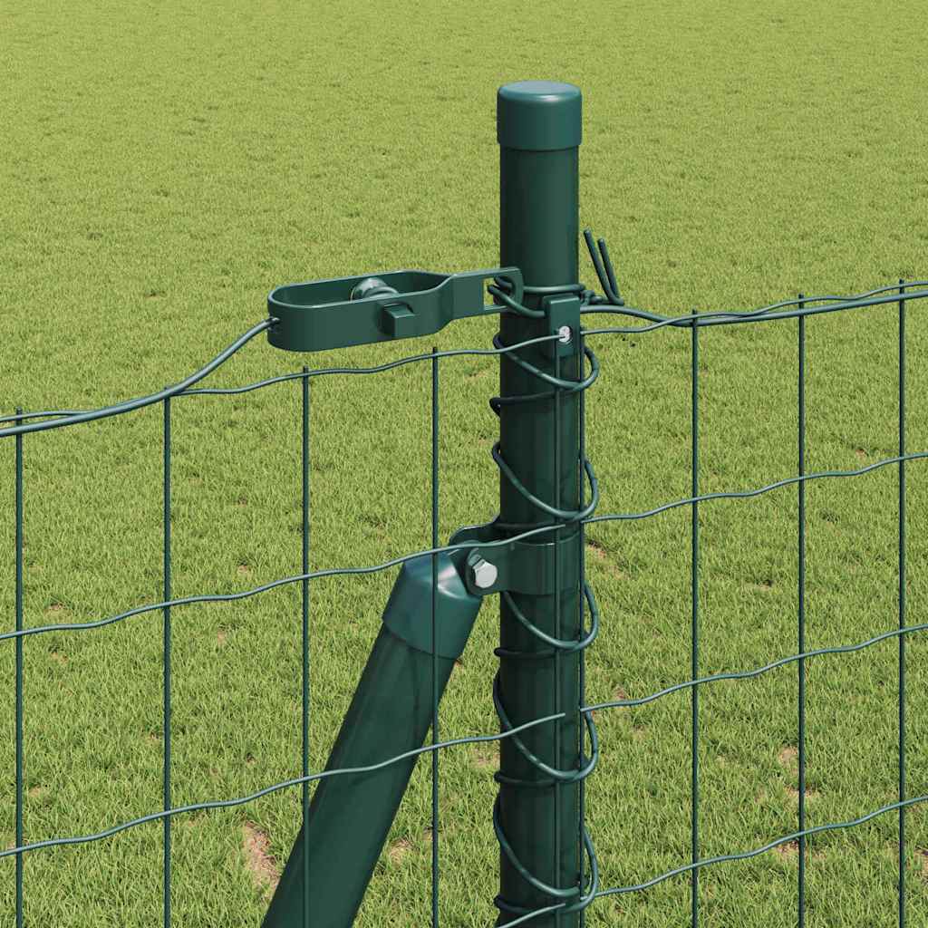Zaun mit Pfosten Grün 1,4 x 10 m Stahl