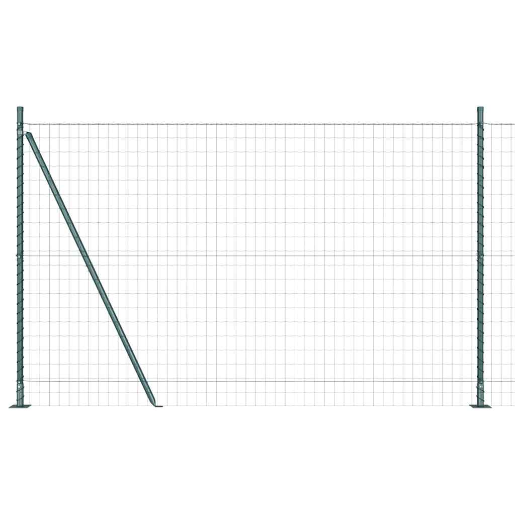 Zaun mit Pfosten Grün 1.4 x 10 m Stahl