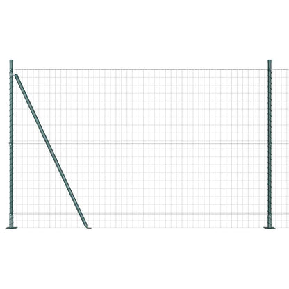 Zaun mit Pfosten Grün 1.4 x 10 m Stahl