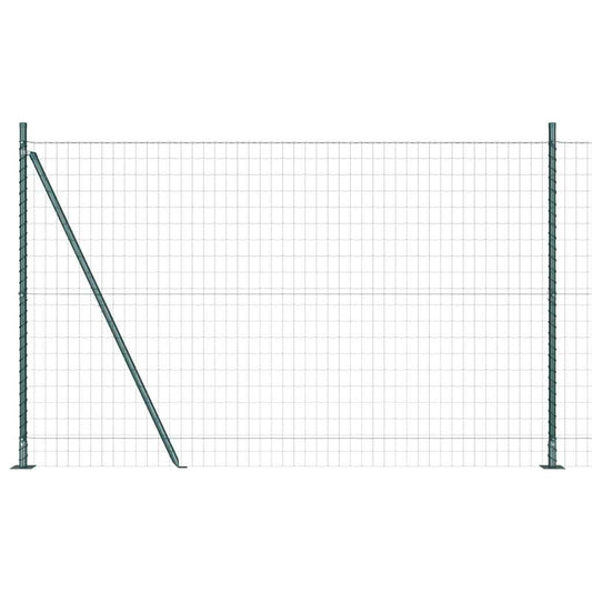 Zaun mit Pfosten Grün 1.6 x 10 m Stahl