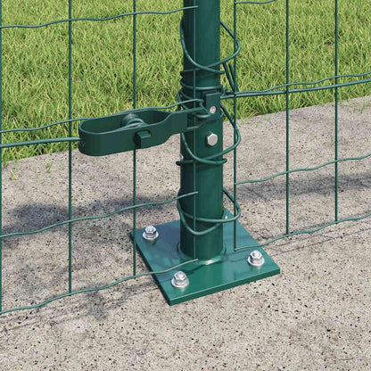 Zaun mit Pfosten Grün 0,4 x 10 m Stahl