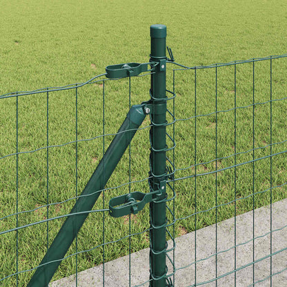 Zaun mit Pfosten Grün 0,4 x 10 m Stahl