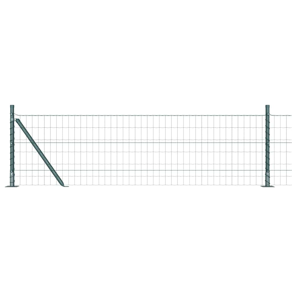 Zaun mit Pfosten Grün 0,4 x 10 m Stahl
