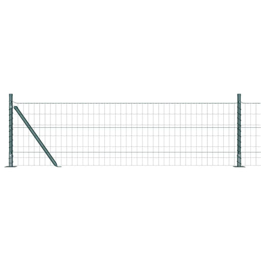 Zaun mit Pfosten Grün 0,4 x 10 m Stahl