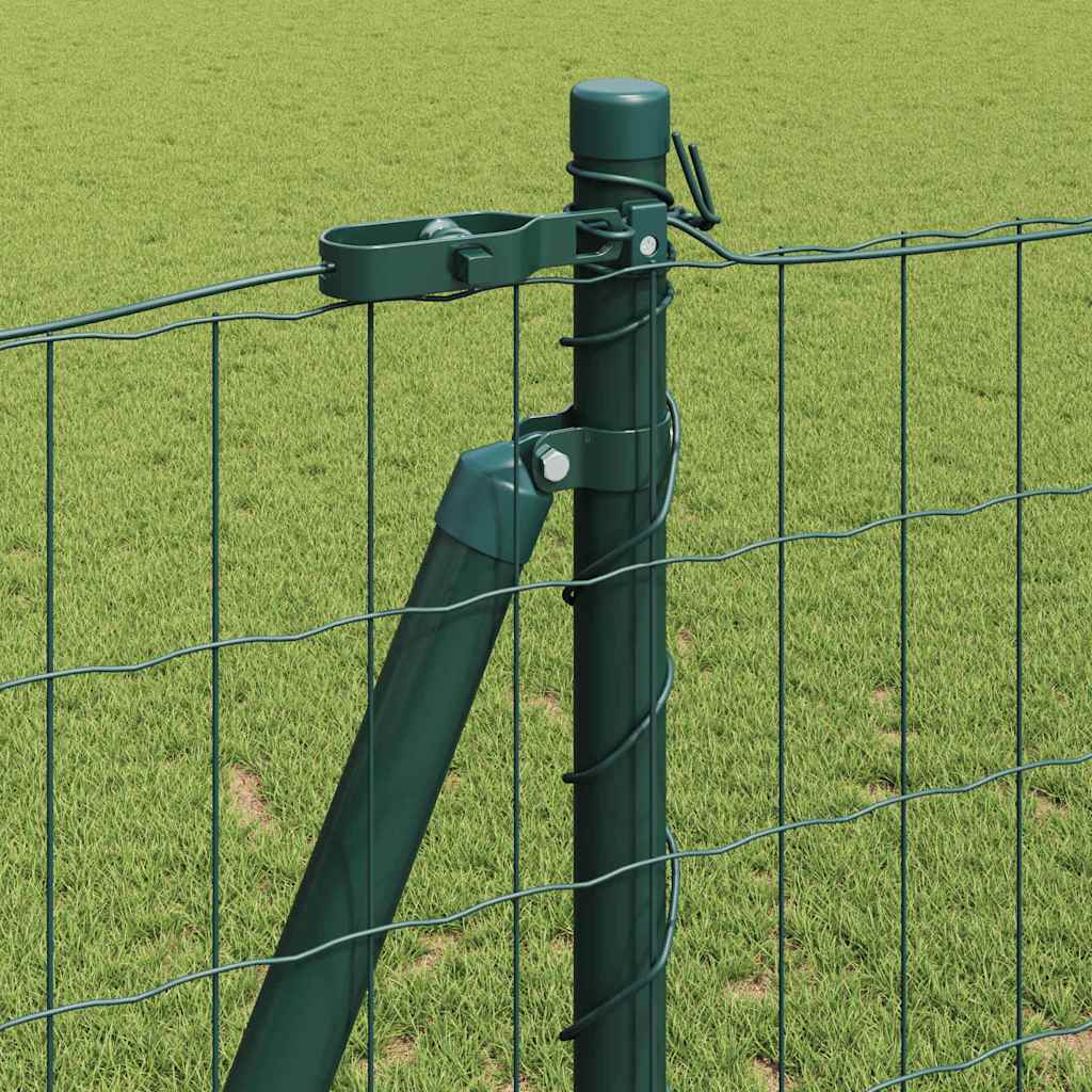 Zaun mit Pfosten Grün 1,2 x 10 m Stahl