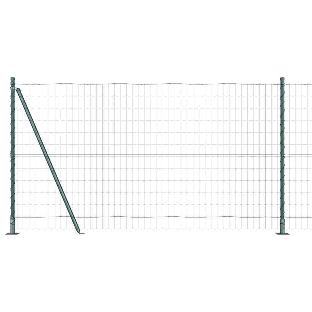 Zaun mit Pfosten Grün 1.2 x 10 m Stahl