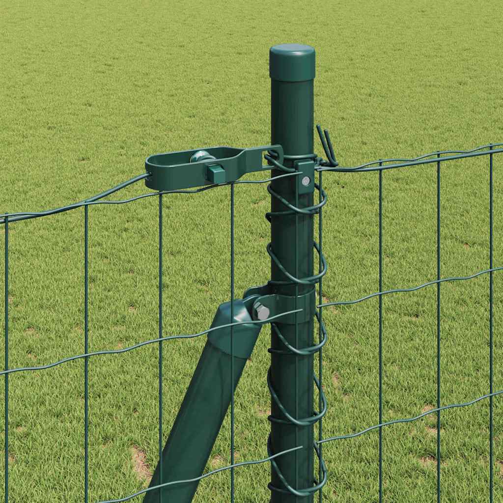 Zaun mit Pfosten Grün 1,4 x 10 m Stahl