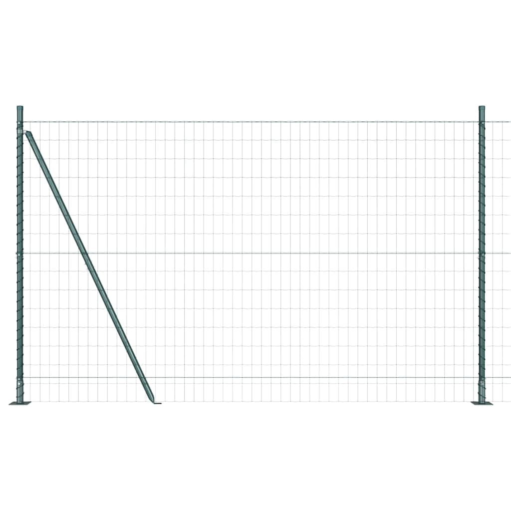 Zaun mit Pfosten Grün 1.4 x 10 m Stahl