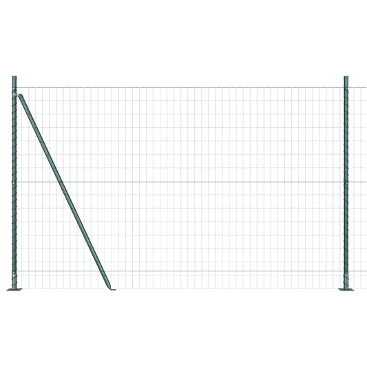 Zaun mit Pfosten Grün 1.4 x 10 m Stahl